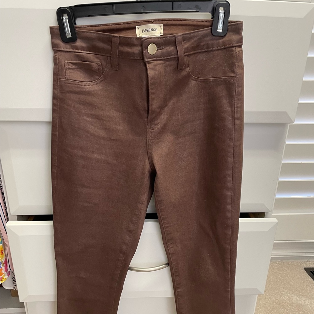 L’agence brown coated denim